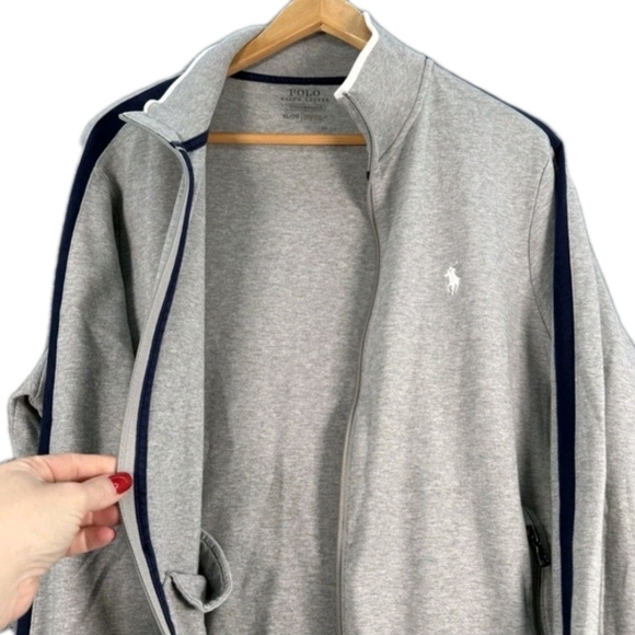 Polo Ralph Lauren Mens XL Heather Gray Full Double Zip Up Track Jacket - Picture 3 of 13